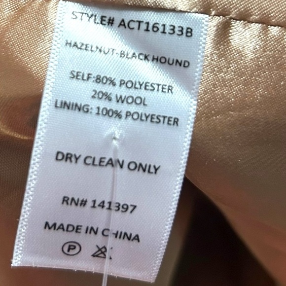 NWT Astr the label Black Tan Harlow Blazer Hazelnut Black Houndstooth Sz Medium - Picture 9 of 10